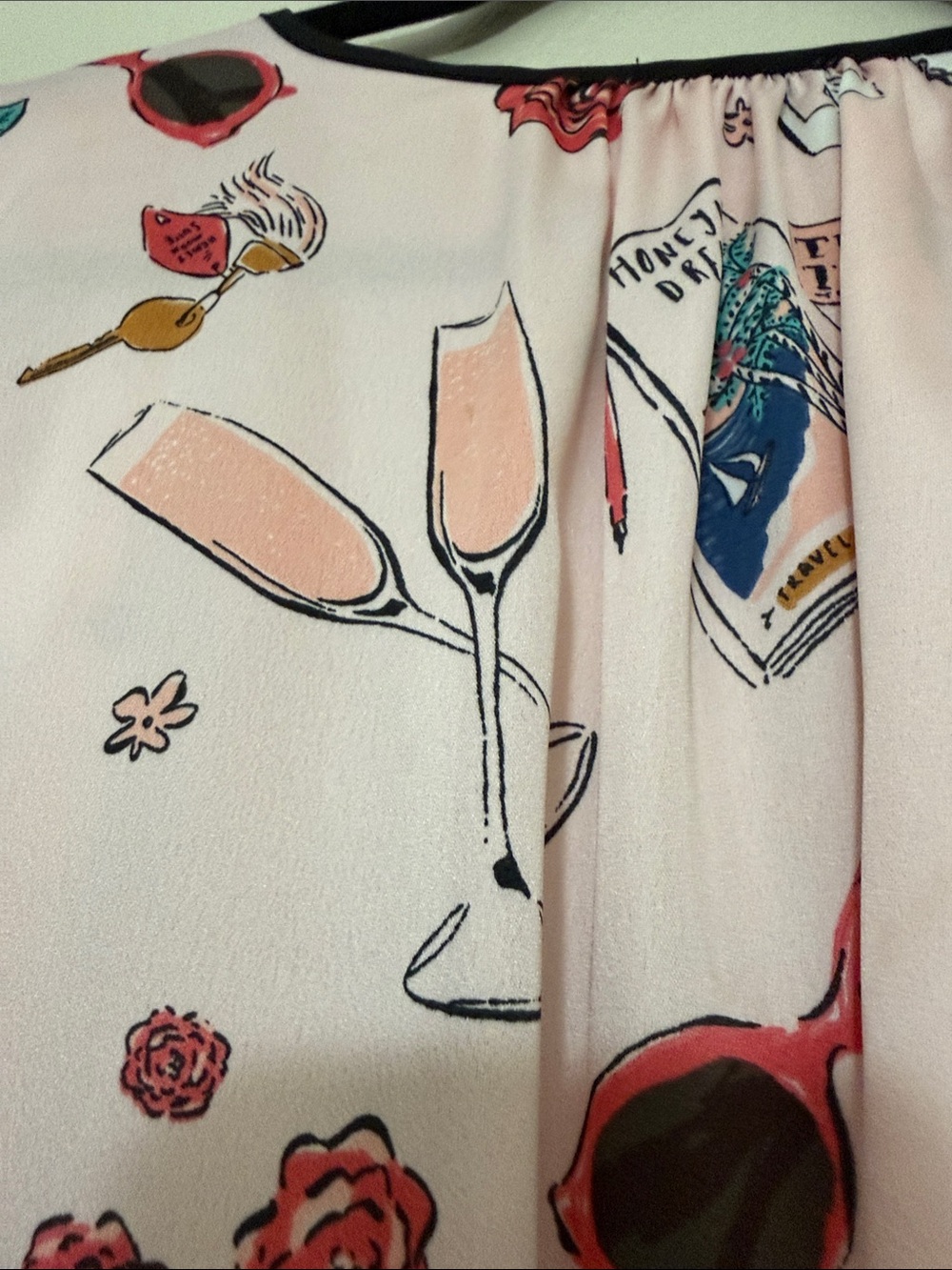 Kate Spade Silky Polyester Charmuse Pink Printed Wrap Robe. Luxe Luxury Size M - Picture 10 of 15